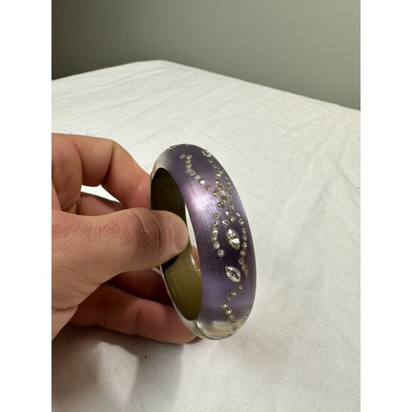 ALEXIS BITTAR Purple LUCITE DUST Crystal Coral Bracelet, Magnetic Closure - Picture 1 of 6